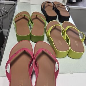 Women's Platform Sandals - Pink, Green, Black